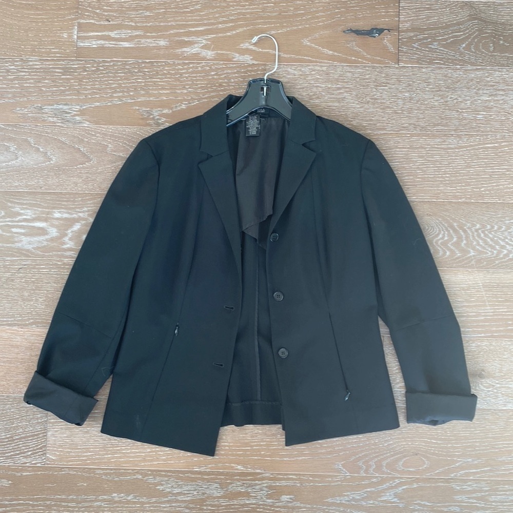 Kenneth Cole Classic Fall Wool-Blend Blazer | Black | 10